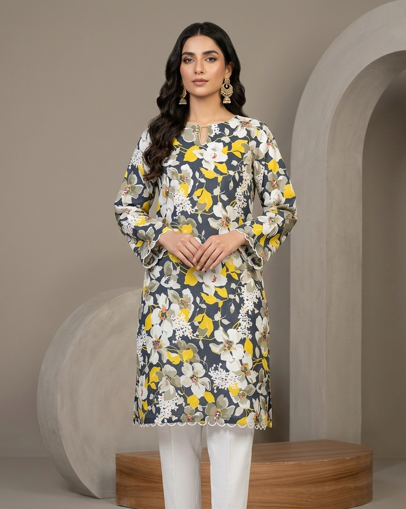 Lawn Ladies: 2-Piece Unstitched Floral Print #125