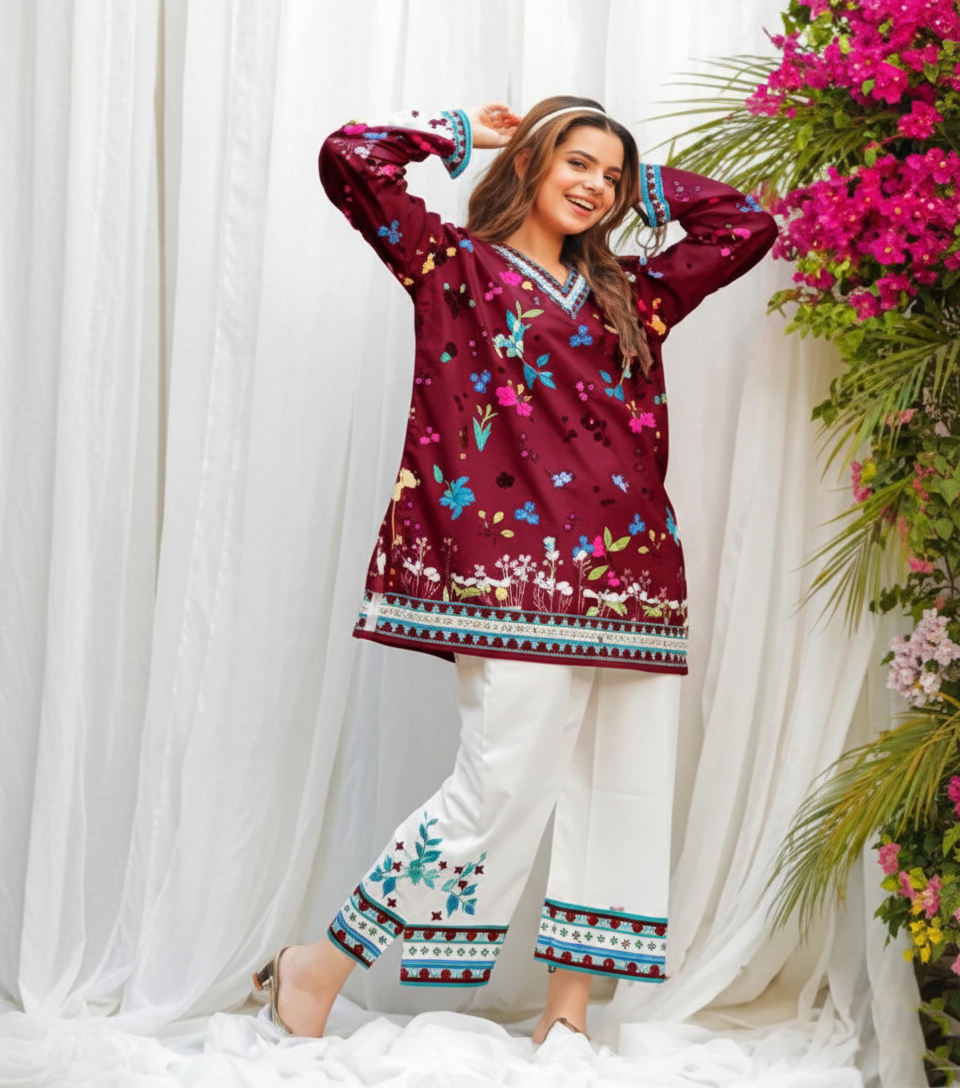 Co-Ord Set Ladies Unstitched 2 PC - #005