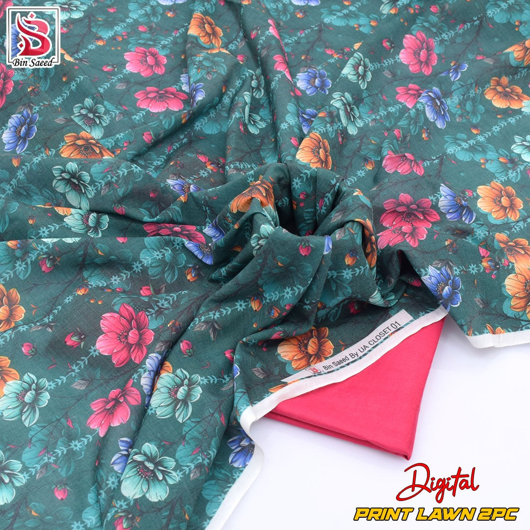 Lawn Ladies: 2-Piece Unstitched Floral Print #176