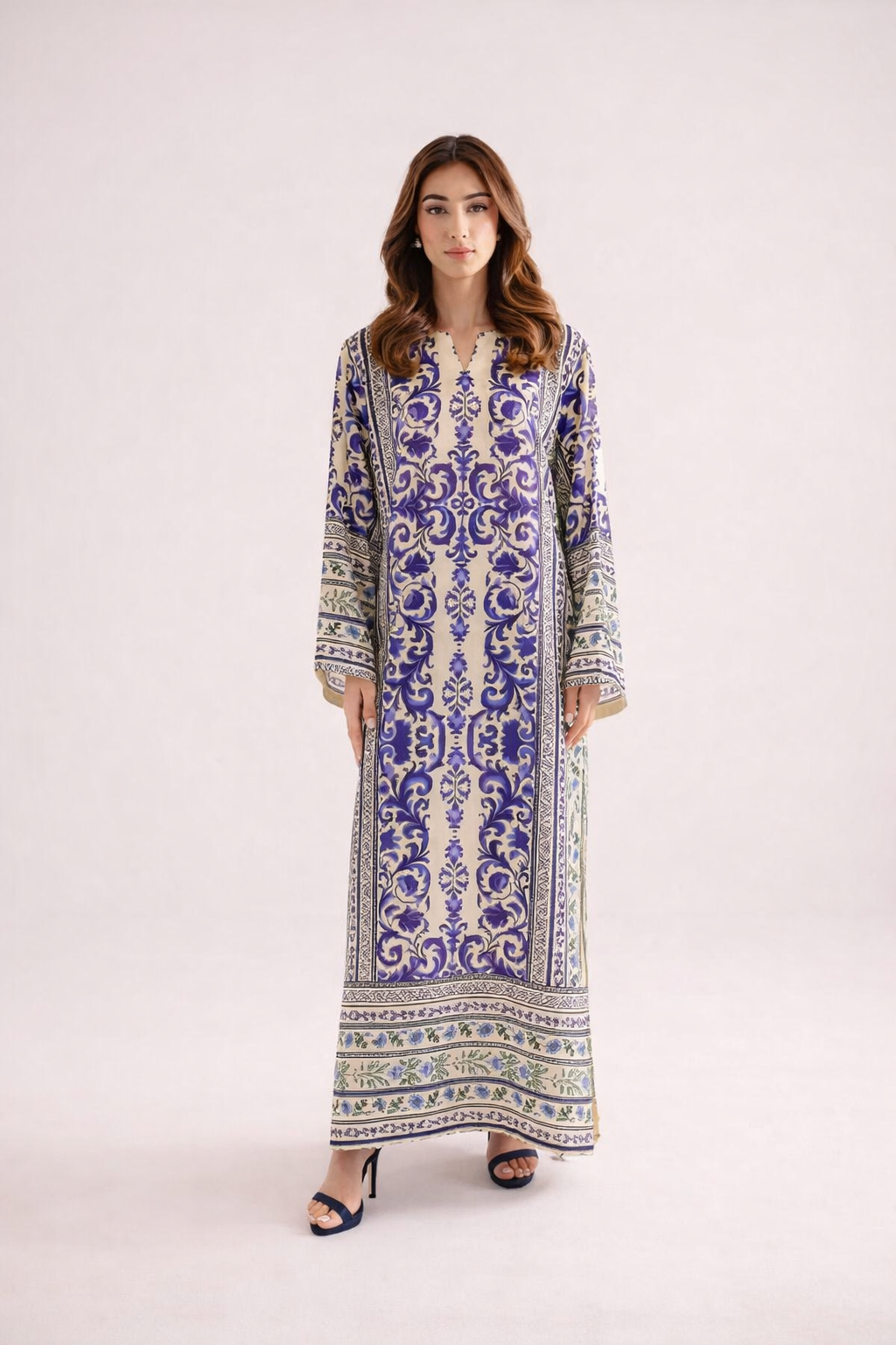 Long Co-Ord Set Ladies Unstitched 2 PC - #077