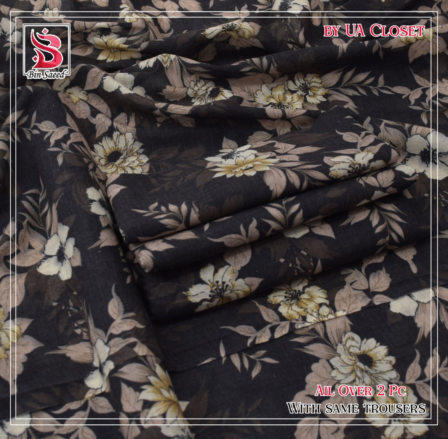 Lawn Ladies: 2-Piece Unstitched Floral Print #182
