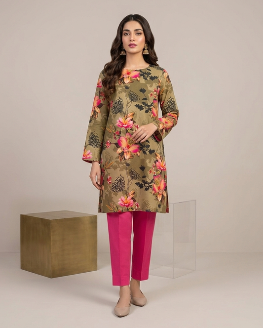 Lawn Ladies: 2-Piece Unstitched Floral Print #113