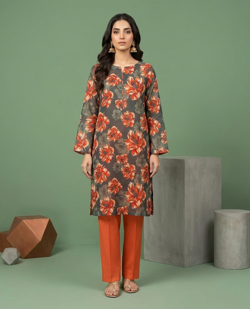 Lawn Ladies: 2-Piece Unstitched Floral Print #168