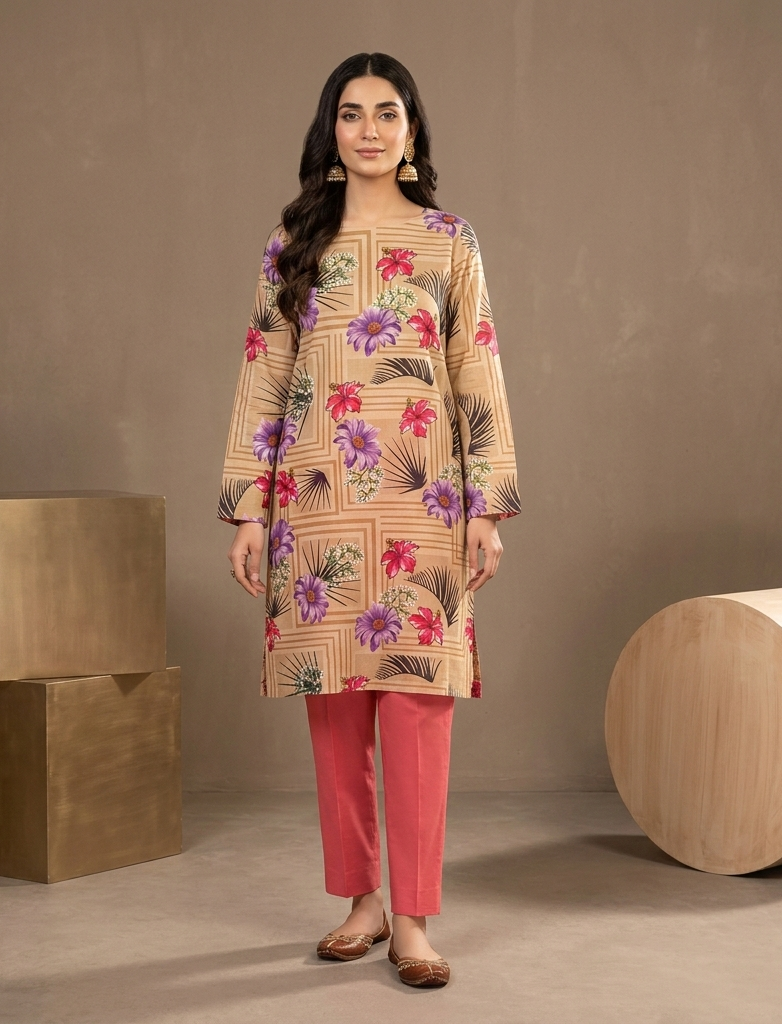 Lawn Ladies: 2-Piece Unstitched Floral Print #116
