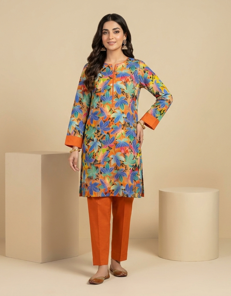 Lawn Ladies: 2-Piece Unstitched Floral Print #119