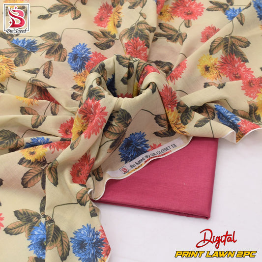 Lawn Ladies: 2-Piece Unstitched Floral Print #121
