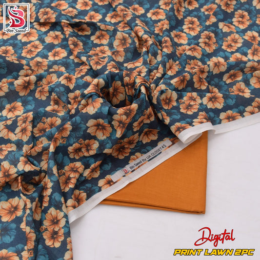 Lawn Ladies: 2-Piece Unstitched Floral Print #123