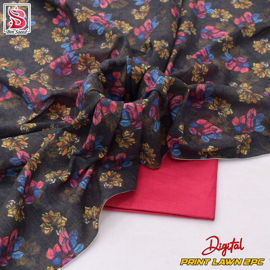 Lawn Ladies: 2-Piece Unstitched Floral Print #124