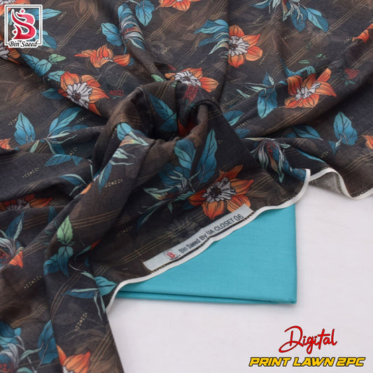 Lawn Ladies: 2-Piece Unstitched Floral Print #126