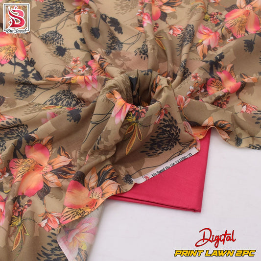 Lawn Ladies: 2-Piece Unstitched Floral Print #128