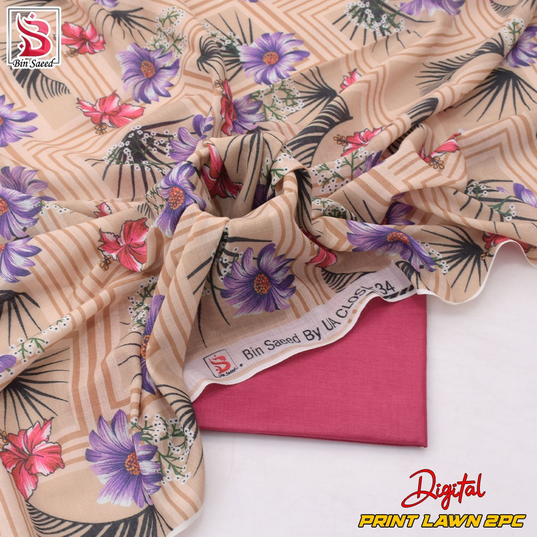 Lawn Ladies: 2-Piece Unstitched Floral Print #132