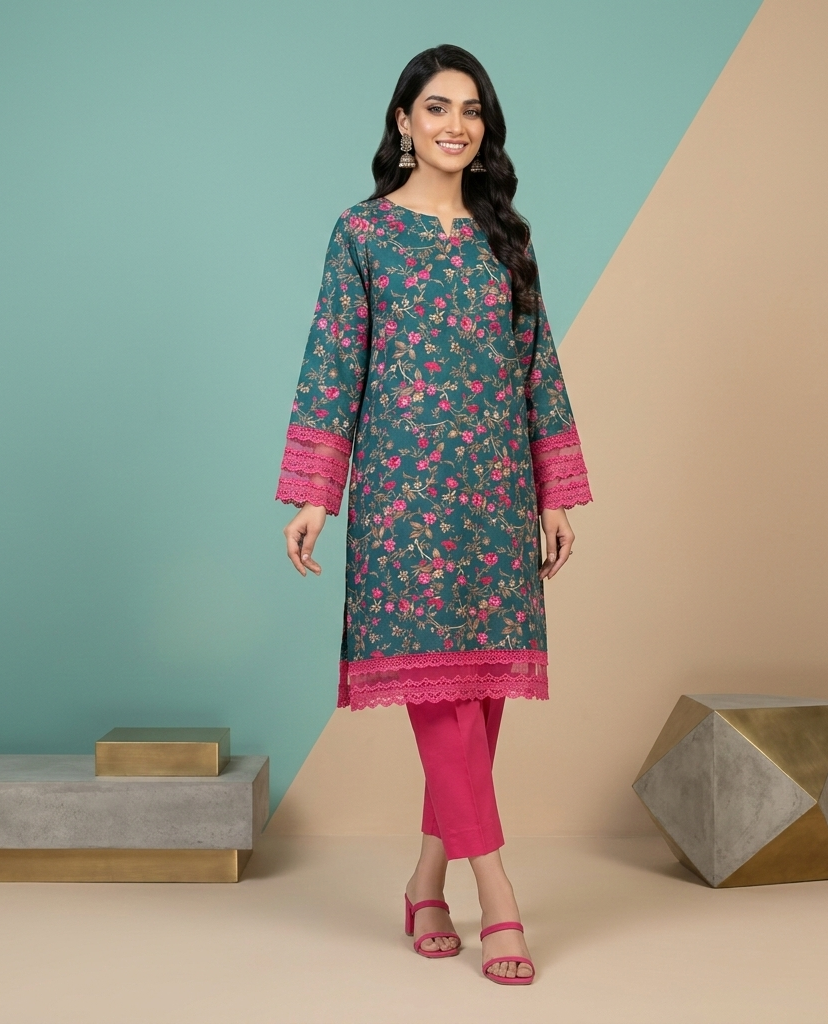Lawn Ladies: 2-Piece Unstitched Floral Print #134