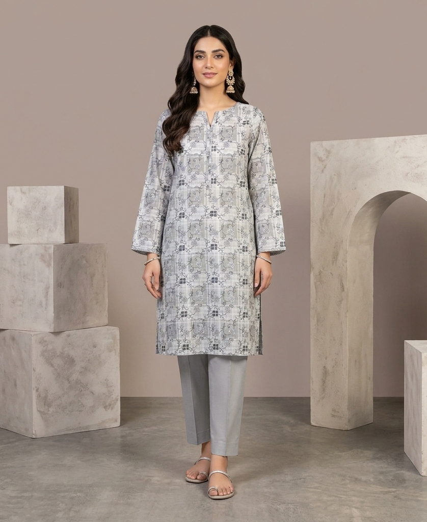 Lawn Ladies: 2-Piece Unstitched Floral Print #136