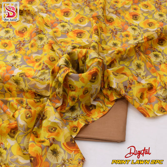 Lawn Ladies: 2-Piece Unstitched Floral Print #140