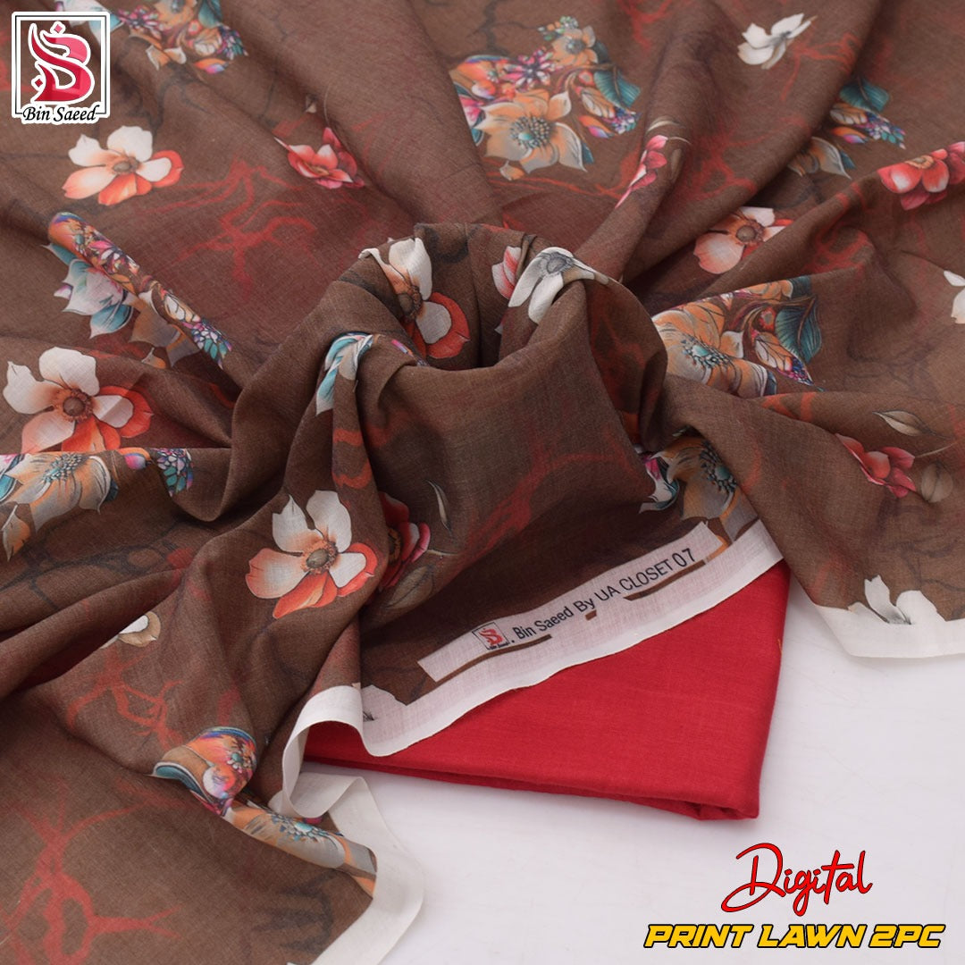 Lawn Ladies: 2-Piece Unstitched Floral Print #144