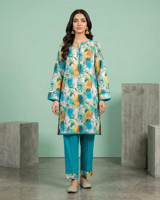 Lawn Ladies: 2-Piece Unstitched Floral Print #145