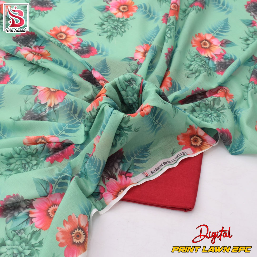 Lawn Ladies: 2-Piece Unstitched Floral Print #146