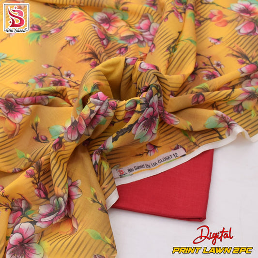 Lawn Ladies: 2-Piece Unstitched Floral Print #152