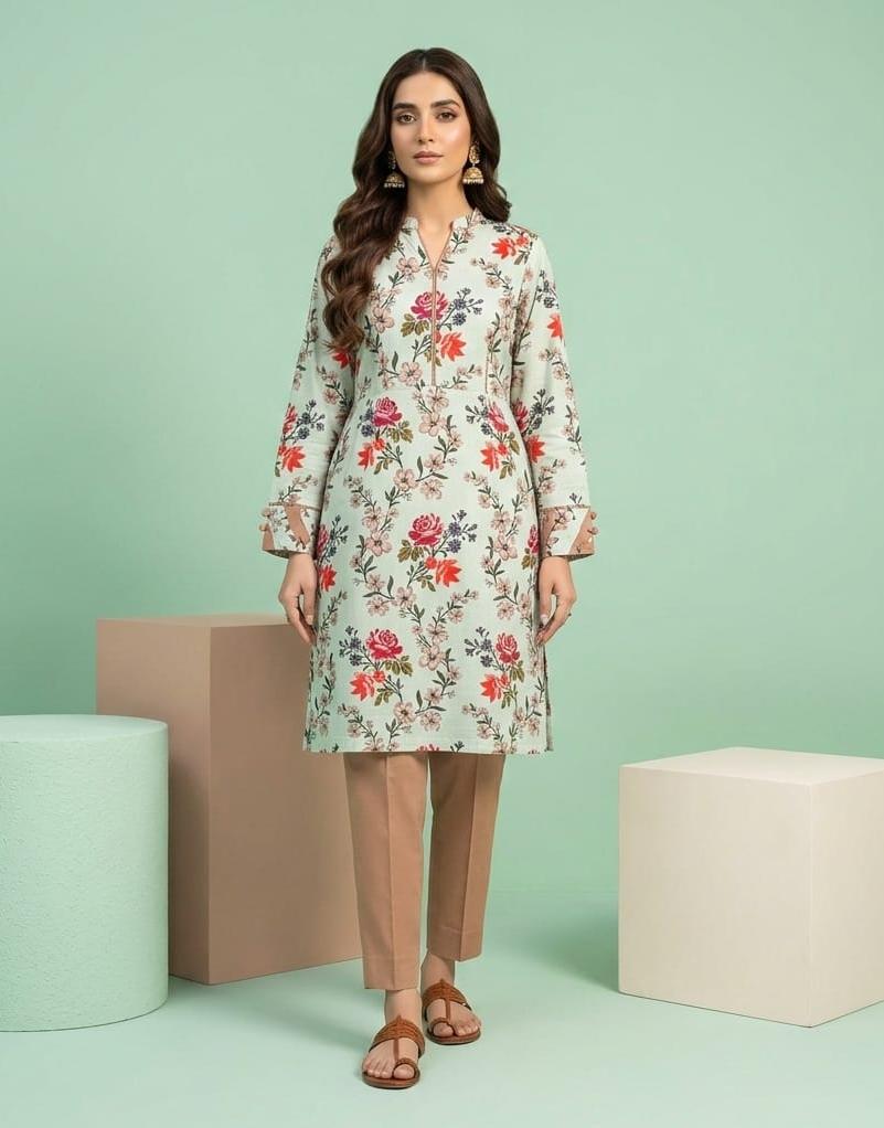 Lawn Ladies: 2-Piece Unstitched Floral Print #154