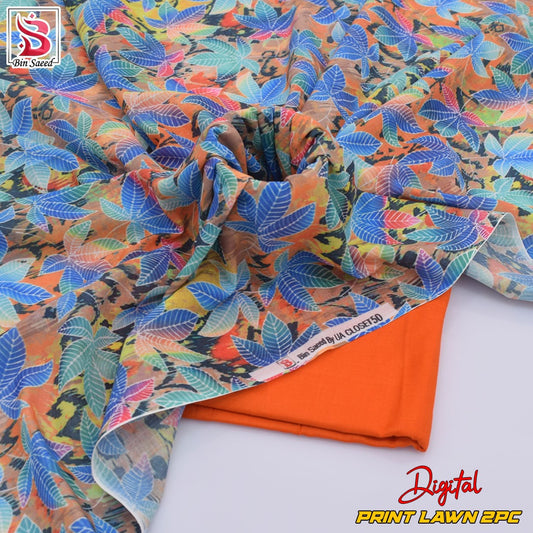 Lawn Ladies: 2-Piece Unstitched Floral Print #155