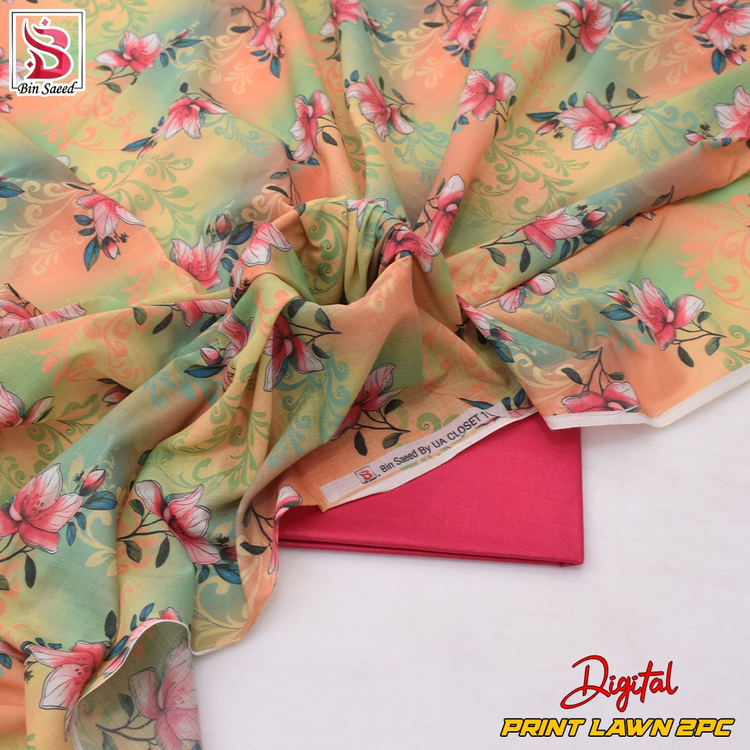Lawn Ladies: 2-Piece Unstitched Floral Print #166