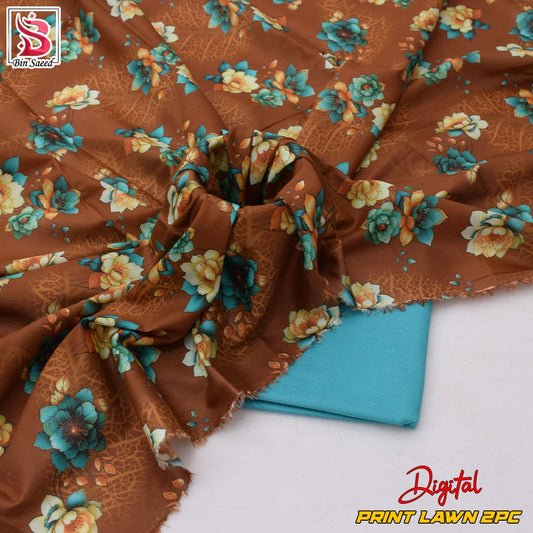 Lawn Ladies: 2-Piece Unstitched Floral Print #174