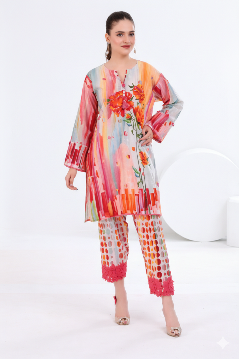 Co-Ord Set Ladies Unstitched 2 PC - #074