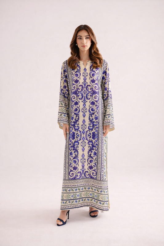 Long Co-Ord Set Ladies Unstitched 2 PC - #077