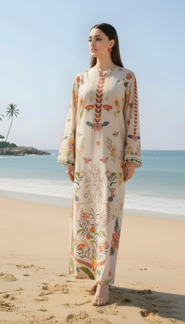 Long Co-Ord Set Ladies Unstitched 2 PC - #079