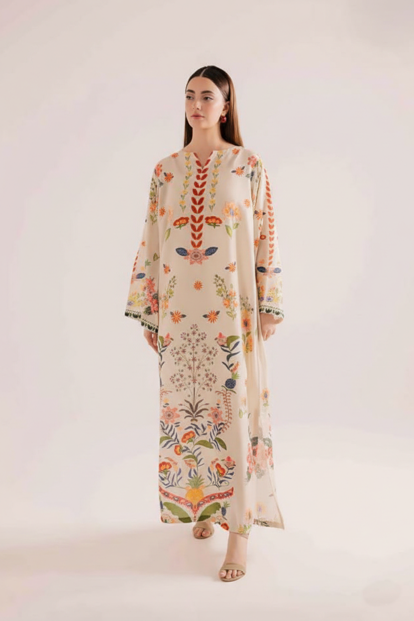 Long Co-Ord Set Ladies Unstitched 2 PC - #081